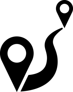 Distance To Travel Between Two Points Stencil Svg Vector, Free Vectors File